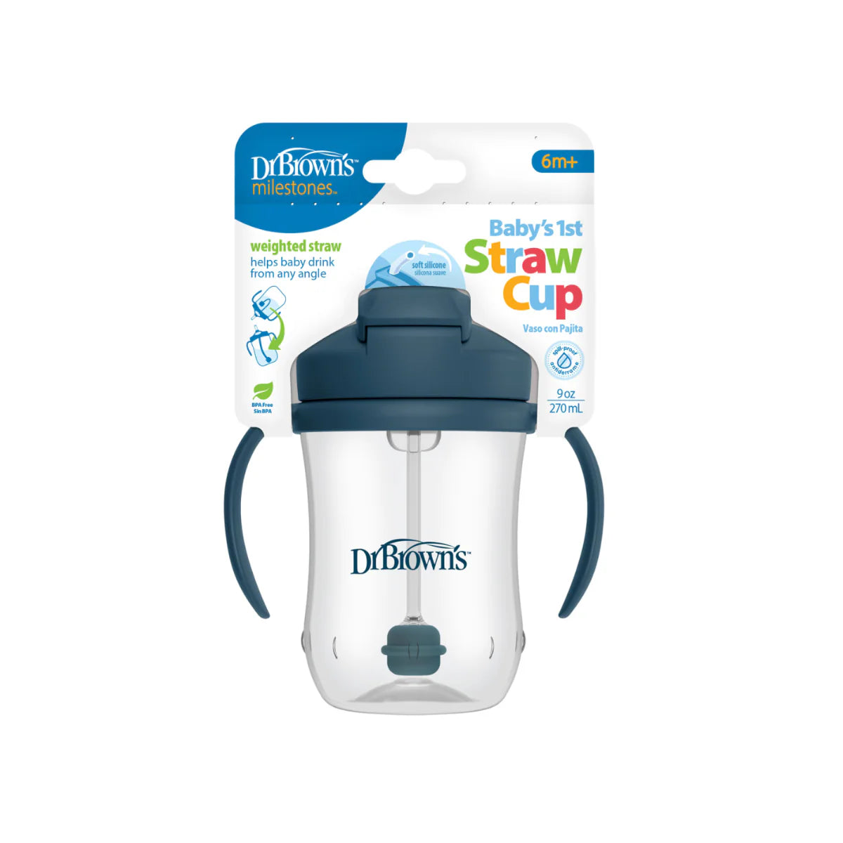 Vaso con Pajilla 9 onzas Azul marino - Glam Babies GT