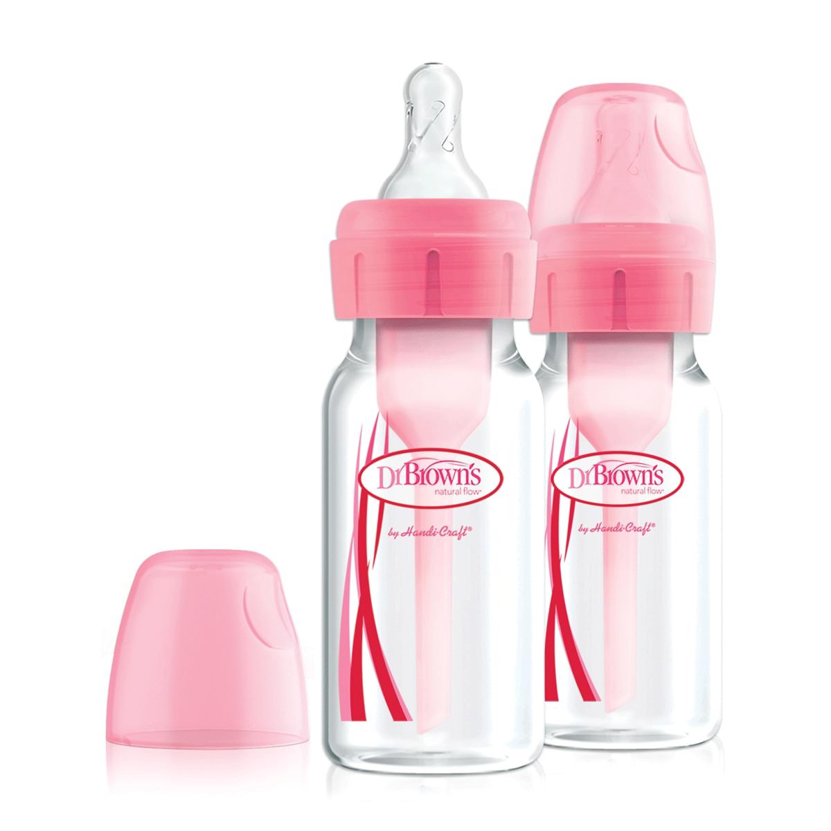 Dúo De Biberones Rosa 4 onzas Options+ Cuello Delgado - Glam Babies GT