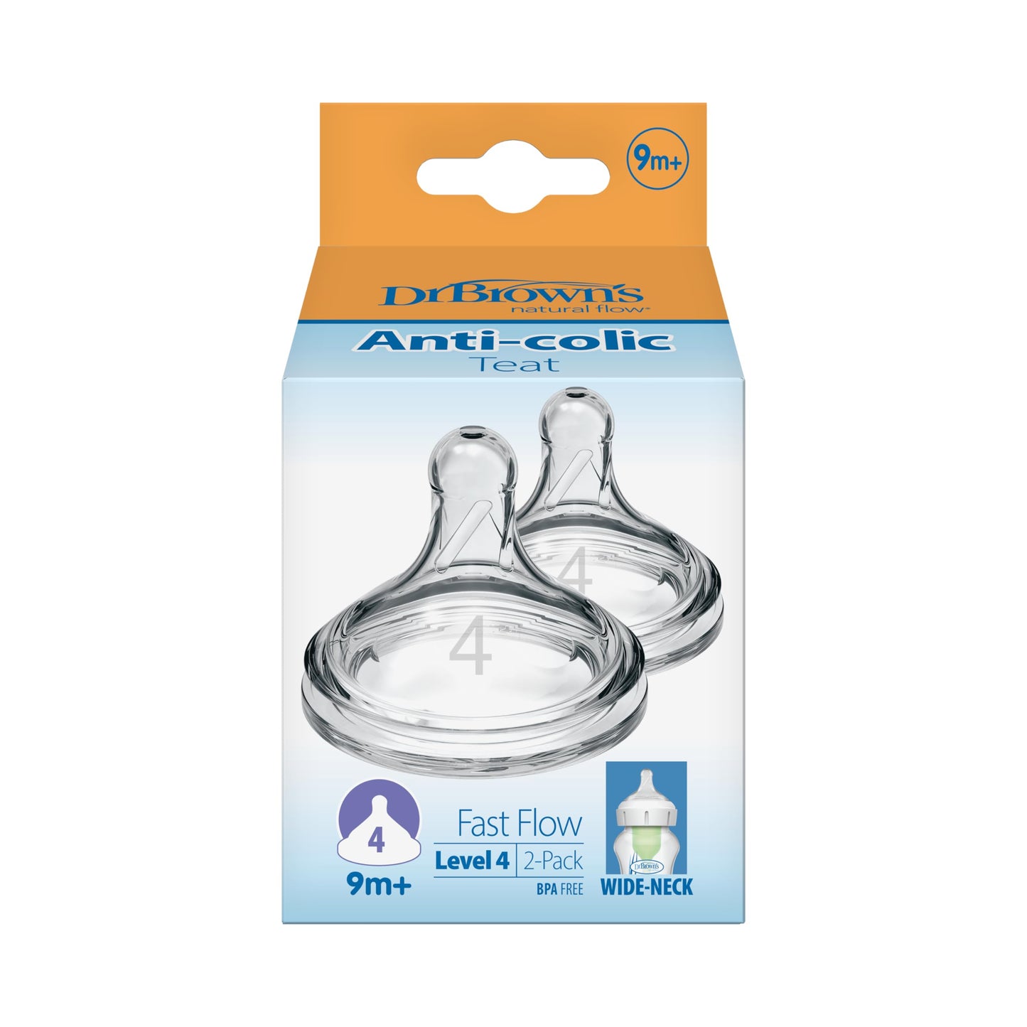 Paquete de Tetinas Cuello Ancho Nivel 4