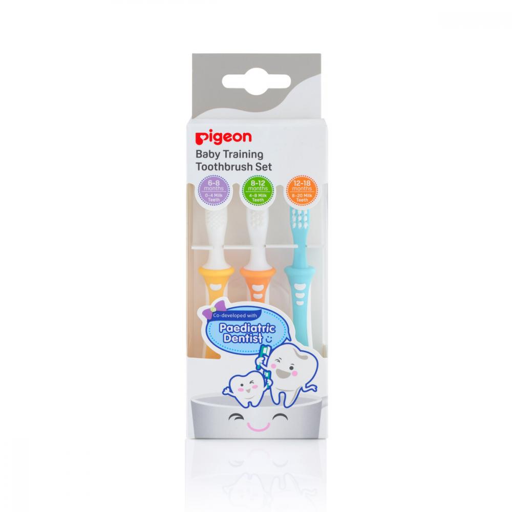 Set de Cepillos de Dientes Pigeon (6 a 18 meses) - Glam Babies GT