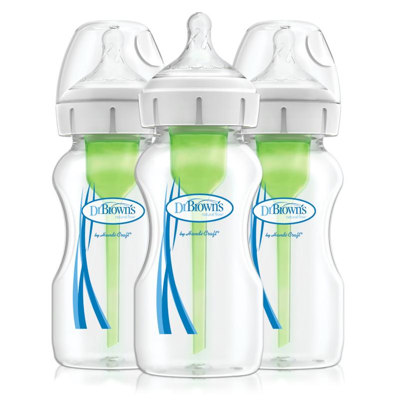Trio de Biberones 9 onzas Options+ Cuello Ancho - Glam Babies GT
