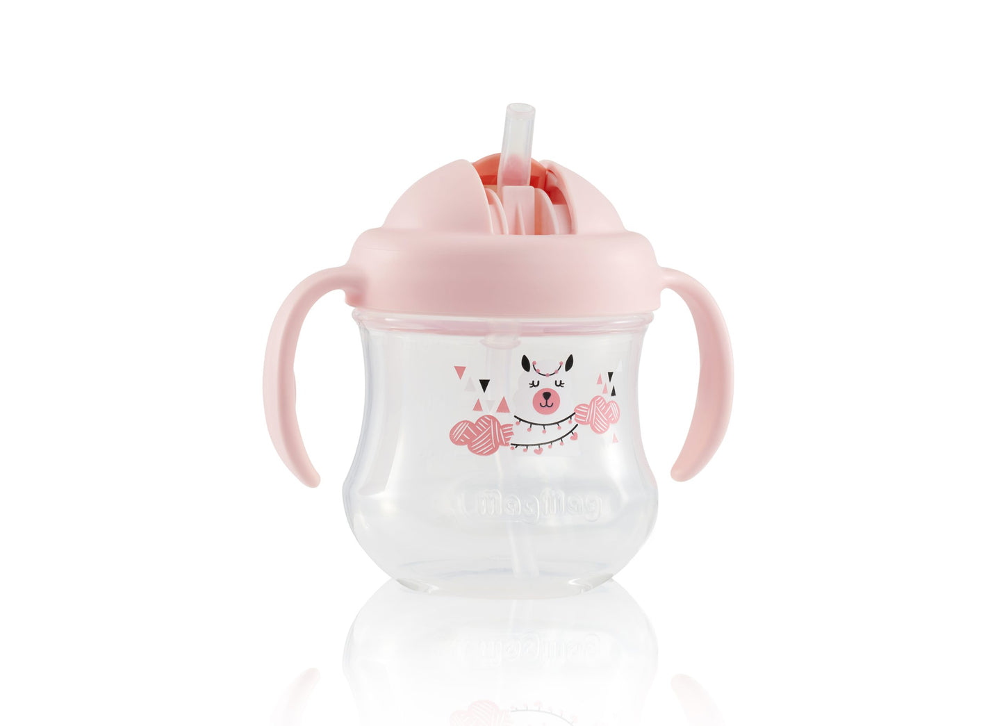 Vaso con Pajilla MagMag Pigeon Rosado 7 onzas - Glam Babies GT