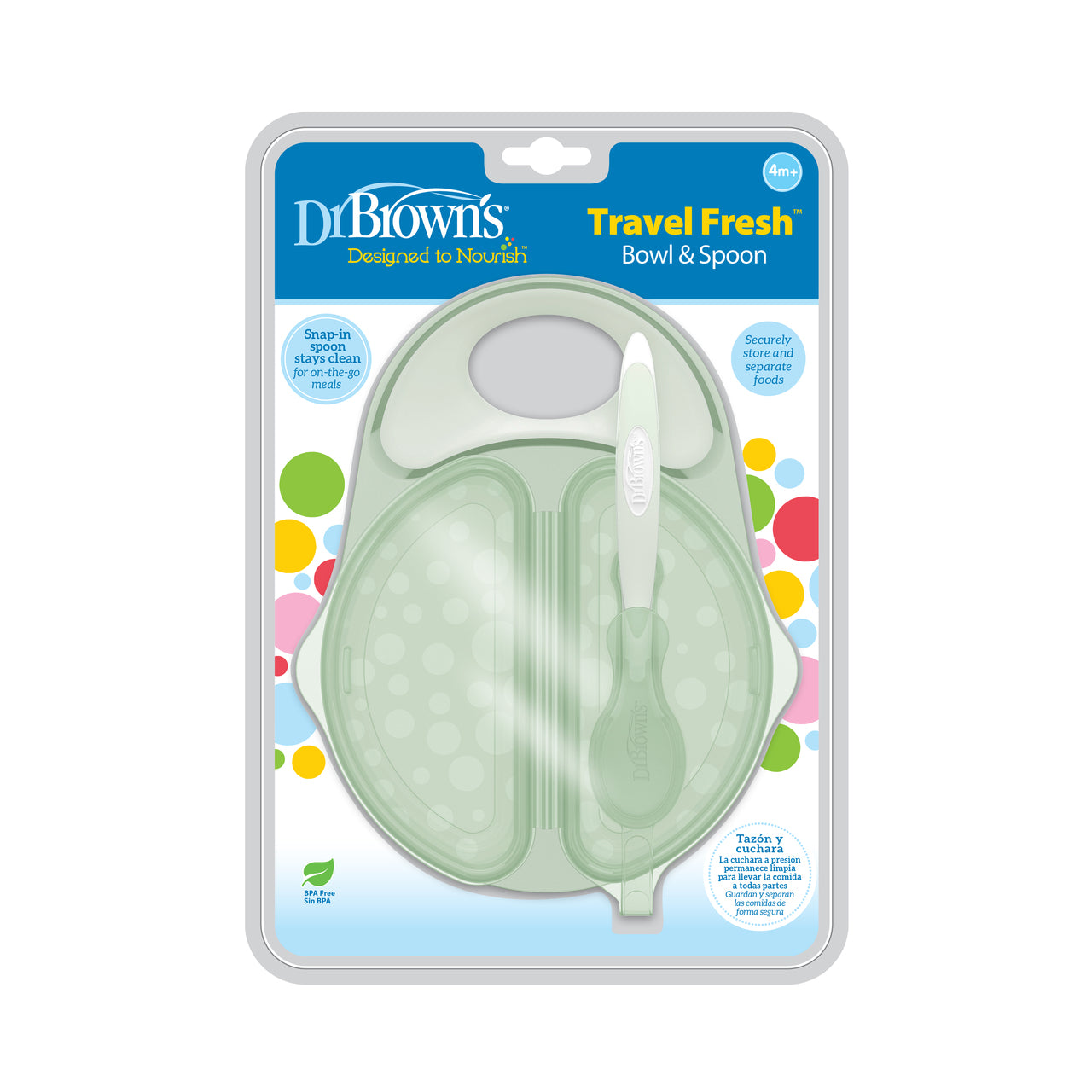 Plato y Cuchara de Viaje con Tapadera Menta - Glam Babies GT