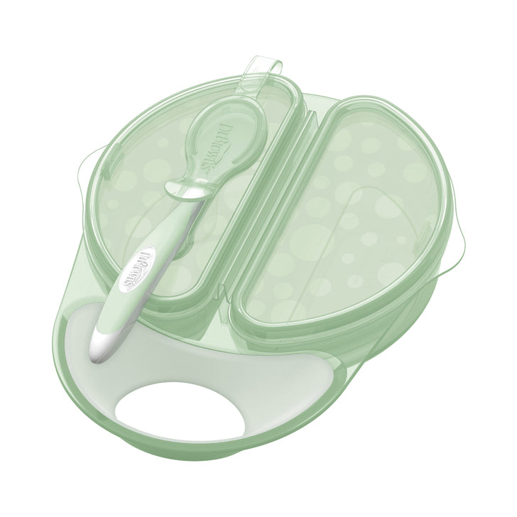 Plato y Cuchara de Viaje con Tapadera Menta - Glam Babies GT