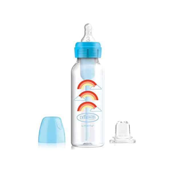 Biberón de transición 8 onzas color celeste - Glam Babies GT