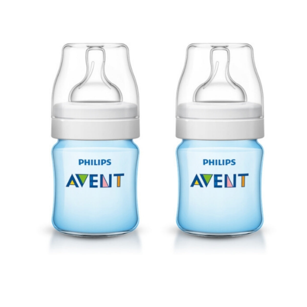 Dúo de Biberones Classic+ 4 onzas Celeste - Glam Babies GT