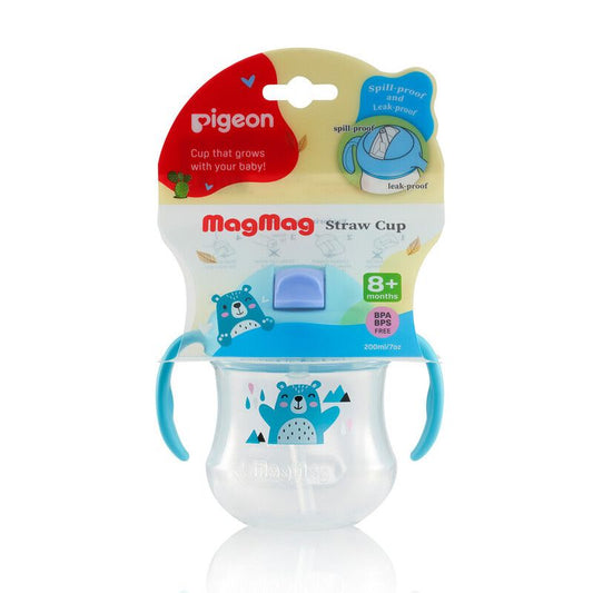 Vaso con Pajilla MagMag Pigeon Azul 7 onzas - Glam Babies GT