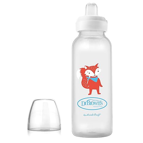 Biberón de cuello delgado 8 onzas diseño zorro con boquilla - Glam Babies GT