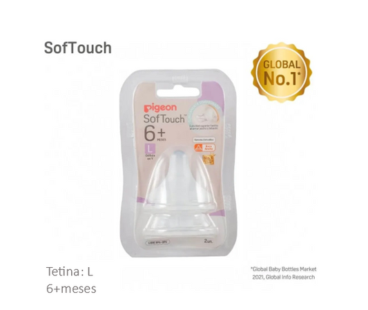 Paquete de tetinas Softouch Pigeon L/6m+ - Glam Babies GT