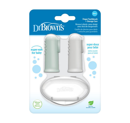 Dúo Cepillo de Dientes de Silicón Con Estuche color verde y gris - Glam Babies GT