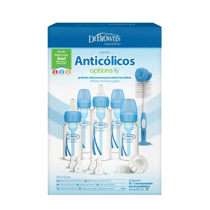Set de Biberones Cuello delgado Color Azul