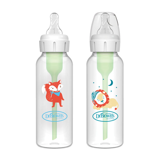 Dúo de Biberones 8 onzas Diseño Zorro y León
