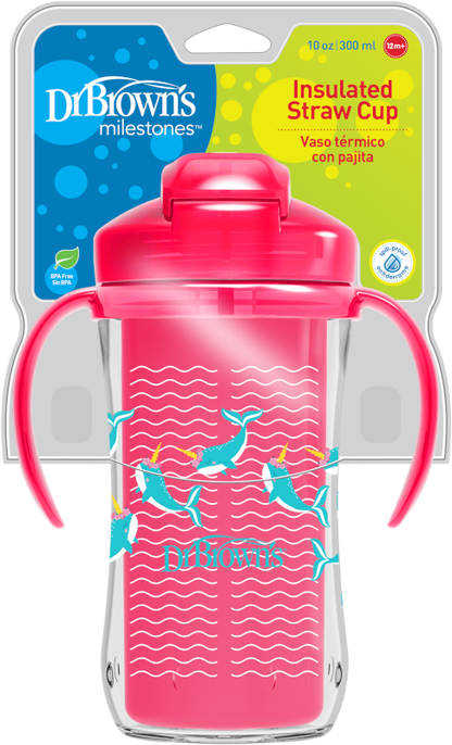 Vaso Térmico con Pajilla 10 onzas Rosado - Glam Babies GT