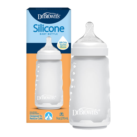 Biberón de Silicón de 9 onzas Color Blanco - Glam Babies GT