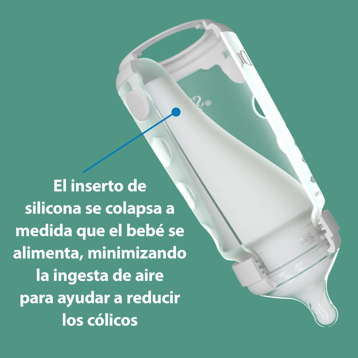 Biberón de Silicón de 9 onzas Color Blanco